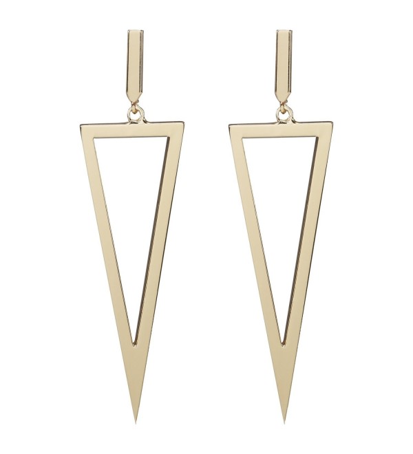 LILIE&WHITE Metal Triangle Danlge Drop Earrings For Women Costume Jewelry - Gold - CN17YIM97XQ