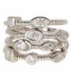 Silver Clad CZ Wholesale Gemstone Jewelry Stackable Ring Set - CL184Q6G545