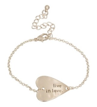 Heirloom Finds Live in Love Sideways Heart Bracelet in Matte Gold Tone - CN11EHX98GZ