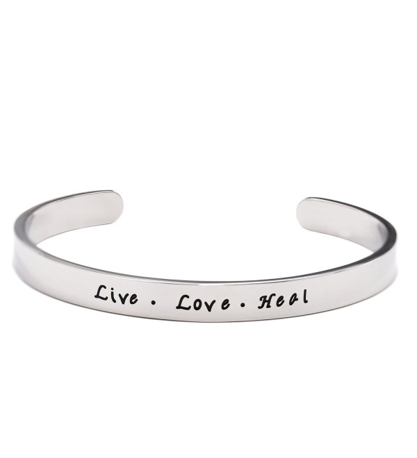 Nurse Gift Live Love Heal Cuff Bracelet RN Nursing Student Gift for Graduation - Bracelet - C0187R26SRS