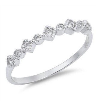 White CZ Beautiful Stackable Ring New .925 Sterling Silver Thin Band Sizes 4-10 - C0182HX0H5A