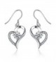 Spiritlele Elegant Crystal Heart Earring Sparkling Rhinestone Love Eardrop Jewelry for Women - silver - CE184ZGW0NQ