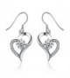 Spiritlele Elegant Crystal Heart Earring Sparkling Rhinestone Love Eardrop Jewelry for Women - silver - CE184ZGW0NQ