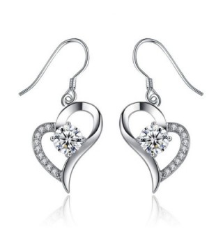 Spiritlele Elegant Crystal Heart Earring Sparkling Rhinestone Love Eardrop Jewelry for Women - silver - CE184ZGW0NQ