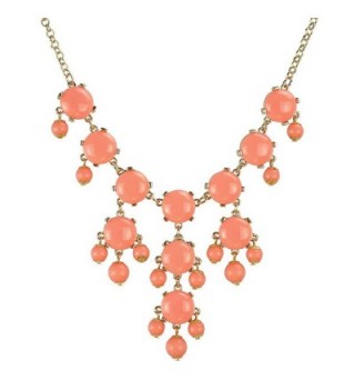 Jane Stone Small Bubble Necklace Y-Necklace Fashion Jewelry Statement Jewellery(Fn0626) - GM-Orange Red - CZ11ETJMK71
