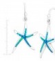 Sterling Silver Created Starfish Earrings in Women's Drop & Dangle Earrings