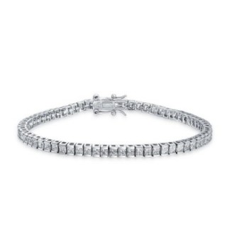 Bling Jewelry Channel Set CZ Classic Sterling Silver Tennis Bracelet 7.5in - CY11E474USP