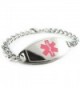 MyIDDr - Pre-Engraved & Customized Diabetes Type I Medical Bracelet- Pink - C6119I6Y5AT