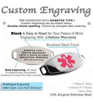 MyIDDr Pre Engraved Customized Diabetes Bracelet