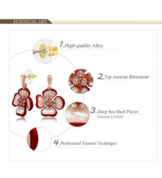 Kemstone Crystals Flower Earrings Jewelry in Women's Drop & Dangle Earrings