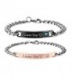 Couples Charm Bracelets Stainless Steel Chic Lovers Bangles Valentines Day Gift - CB188Q9OKZA