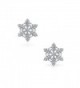 Bling Jewelry Snowflake earrings Sterling in Women's Stud Earrings