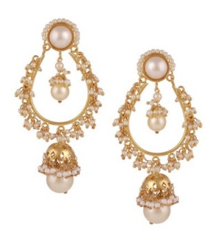 Swasti Jewels Bollywood Chand Bali with Pearls Fashion Jewelry Earrings for Women - CC12MAJDEO8