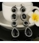 EleQueen Austrian Teardrop Earrings Black tone in Women's Jewelry Sets