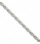 JewelStop 925 Sterling Silver Rhodium Plated 1.5 mm Spiga Chain Necklace- Lobster Claw Clasp - 16" - CJ119VTB7OV