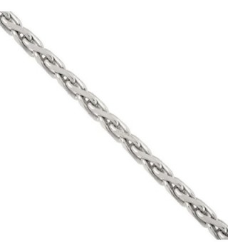 JewelStop 925 Sterling Silver Rhodium Plated 1.5 mm Spiga Chain Necklace- Lobster Claw Clasp - 16" - CJ119VTB7OV