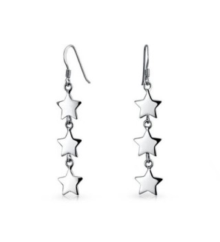 Bling Jewelry Modern Three Stars Sterling Silver Dangle Earrings - CV11ZTMB2M1