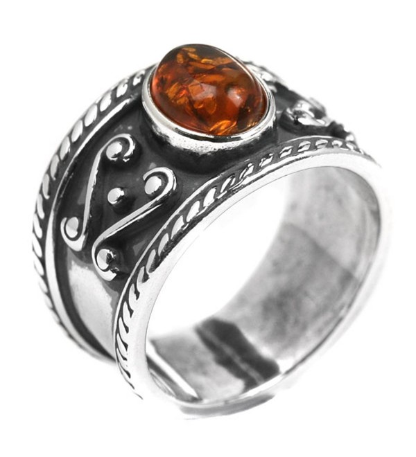 Amber Sterling Silver Band Style Ring - C6116T4M8LH