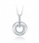 MYJS Circle Rhodium Plated Classic Necklace with Clear Swarovski Crystals - 17+2" Extender - CH1230N8J85