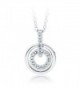 MYJS Circle Rhodium Plated Classic Necklace with Clear Swarovski Crystals - 17+2" Extender - CH1230N8J85
