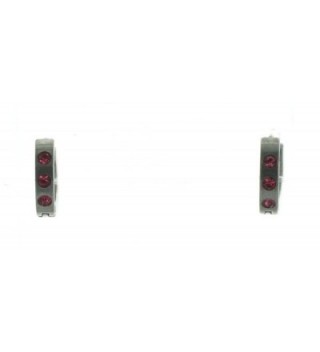 Silver Huggie Earrings Simulated Stones