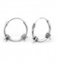 925 Sterling Silver 12mm Bali Barb Wire Endless Hoop Earrings 24661 - CA12DFANKOZ