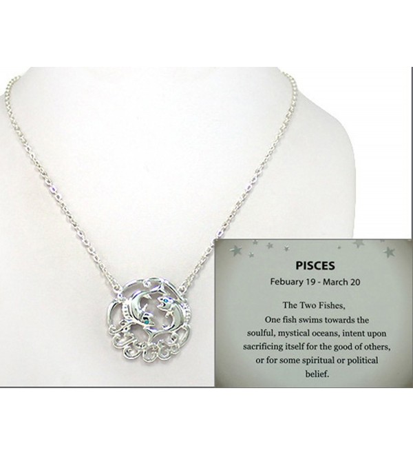 Zodiac Symbol Silver-tone Chain 18" Necklace With Crystals in a Gift Box by Jewelry Nexus - CL11HNJQWIH