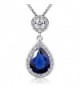 B.Catcher Necklace Womens Blue Crystal Pendant 925 Sterling Silver Valentines Day Gift for Her With Gift Box - C9185N0UYR2