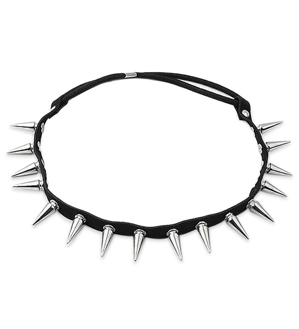 Multifunctional Cool Punk Stud Rivet Spike Collar Necklace Bracelet Headband - CE11C69PY5B