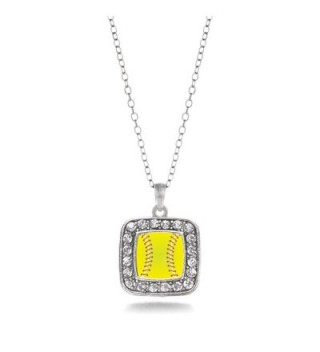 Softball Classic Silver Crystal Necklace