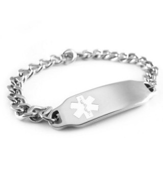 MyIDDr - Pre-Engraved & Customizable Coumadin Medical Alert ID Bracelet- White Symbol - CQ116JS81U5