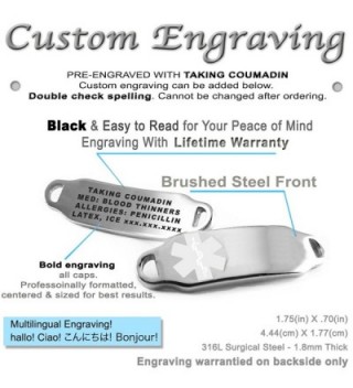 MyIDDr Pre Engraved Customizable Coumadin Bracelet