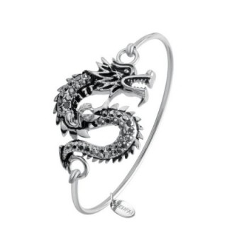 SENFAI Dragon Hook Open Bangle Bracelet Crystal Jewelry 3 tone - CO12F4G56ZF