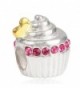 Choruslove Sweet Cupcake Charm with Golden Heart for Snake Chain Bracelet(Rose Crystal) - "		 	 Rose Crystal	 	" - CZ12FGK6EGT