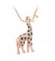 SENFAI Giraffe Deer Pretty Black Enamel Crystal Sweater Pendant Necklace Three Color - CV12IOYW229