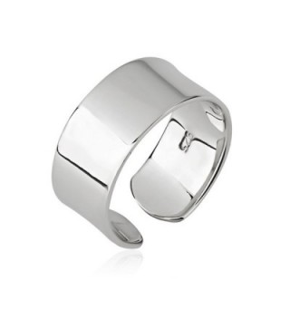 925 Sterling Silver Plain Wide Band Shiny Polished Wrap Around Knuckle Midi or Thumb Ring- 8mm - C6186TLXEGT
