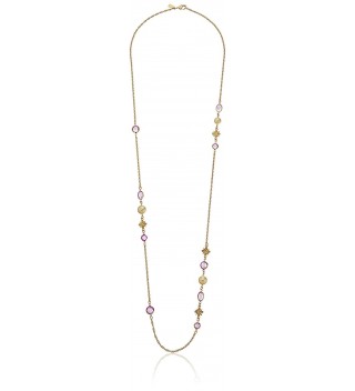 1928 Jewelry Gold-Tone Light Purple and Simulated Pearl Long Strand Necklace- 42" - CI12DOP8AMN