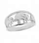 Solid 925 Sterling Silver Open Design Band Three Elephant Ring - CP11NOXEW8N