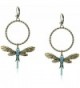 Betsey Johnson "Throwback Betsey" Pave Dragonfly Gypsy Hoop Earrings - C512EBIB13X