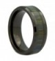 MJ 8mm Black Ceramic Ring- Inlay Made from Zebra Wood. Wedding Band Ring - CO127PVZZAH