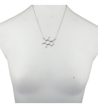 Lux Accessories Caffeine Molecule Necklace