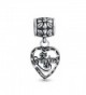 Bling Jewelry Grandma Vintage Style Heart Silver Dangle Bead Charm - CA116C12OAV