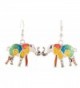 Artisan Owl - Elephant Multicolor Decorative Dangle Earrings - C2127Q2IL0H