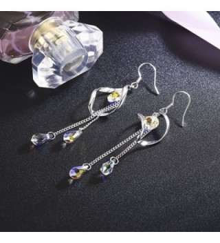 SBLING Platinum Plated Multi Teardrop Earrings Swarovski in Women's Drop & Dangle Earrings