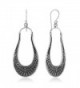 925 Oxidized Sterling Silver Delicated Ethnic Tribal Filigree Indian Long Hoops Earrings 2.59" - C017YT89UXR