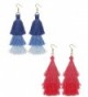 FINREZIO 1-2 Pairs Drop Dangle Tassel Earrings for Women Girls Tiered Thread Earrings - CV188IE75W3