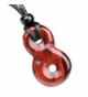 Infinity Magic Powers Knot Lucky Charm Evil Eye Protection Amulet Red Tiger Eye Gemstone Pendant Necklace - C2182ZYS0NS