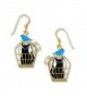 Sienna Sky Black Cat in Cage with Bluebird Earrings 1900 - CD125UKNE13