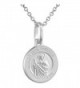 Dainty Sterling Silver St Jude Medal Necklace 1/2 inch Round Italy 0.8mm Chain - CP1114130EJ