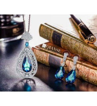 QIANSE Swarovski Crystals Necklace Earrings